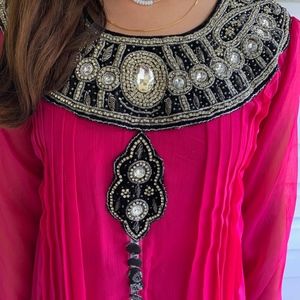 Dresses - Pink and Black Indian/Pakistani Anarkali Dress Dresses - Pink and Black Indian/Pakistani Anarkali Dress